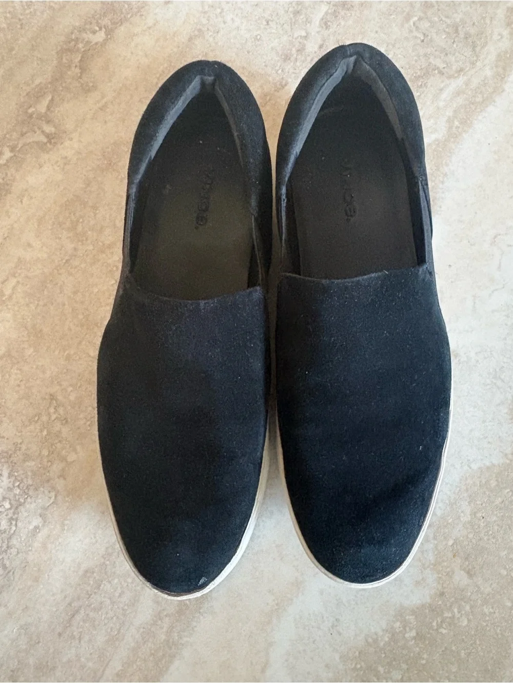Vince Suede Warren Platform Sneakers – Black | Size 8.5